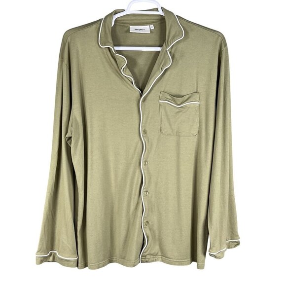 NEW Meomua Mens 2X Olive Green Bamboo Cotton PJ Set Stretchy Lounge Quiet Luxury - Picture 5 of 16